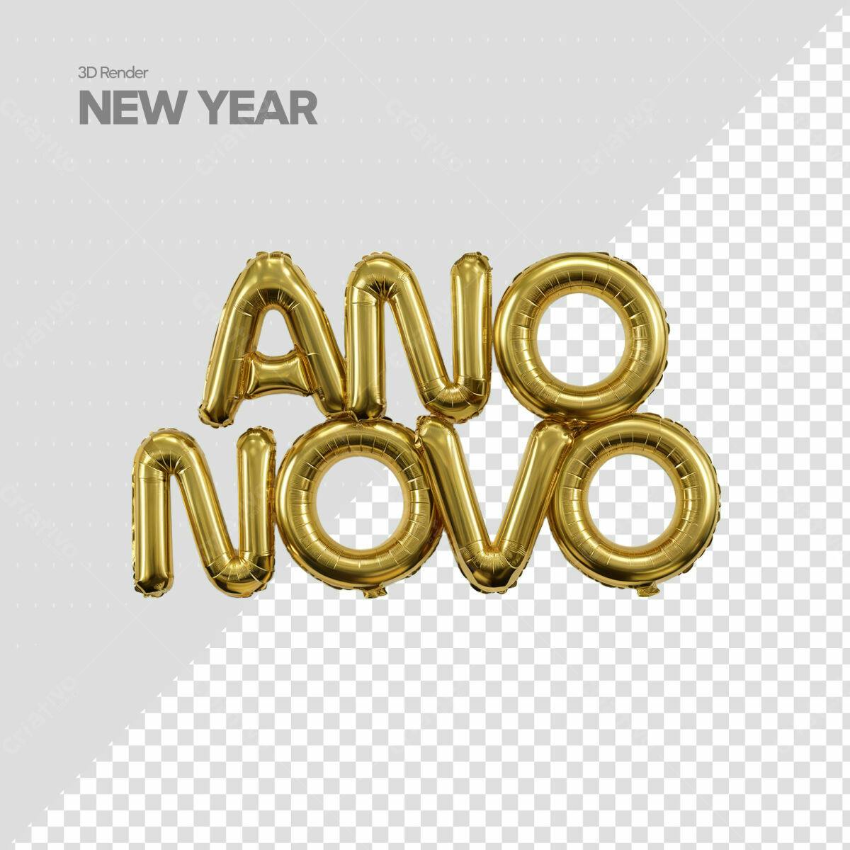 Balões Ano Novo PSD Editável