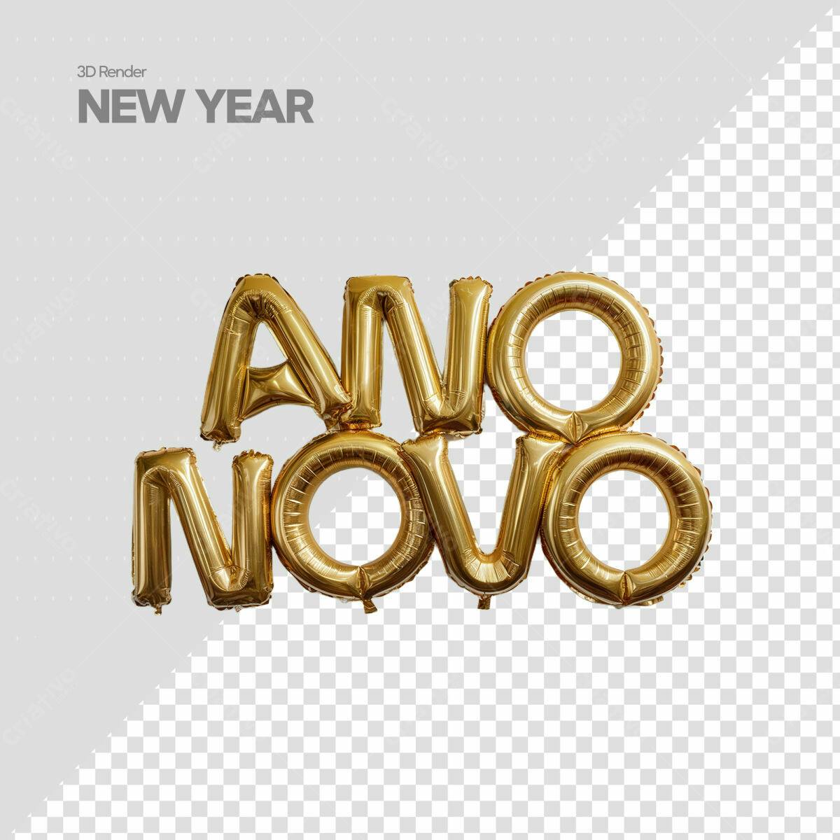 Balões Ano Novo PSD Editável