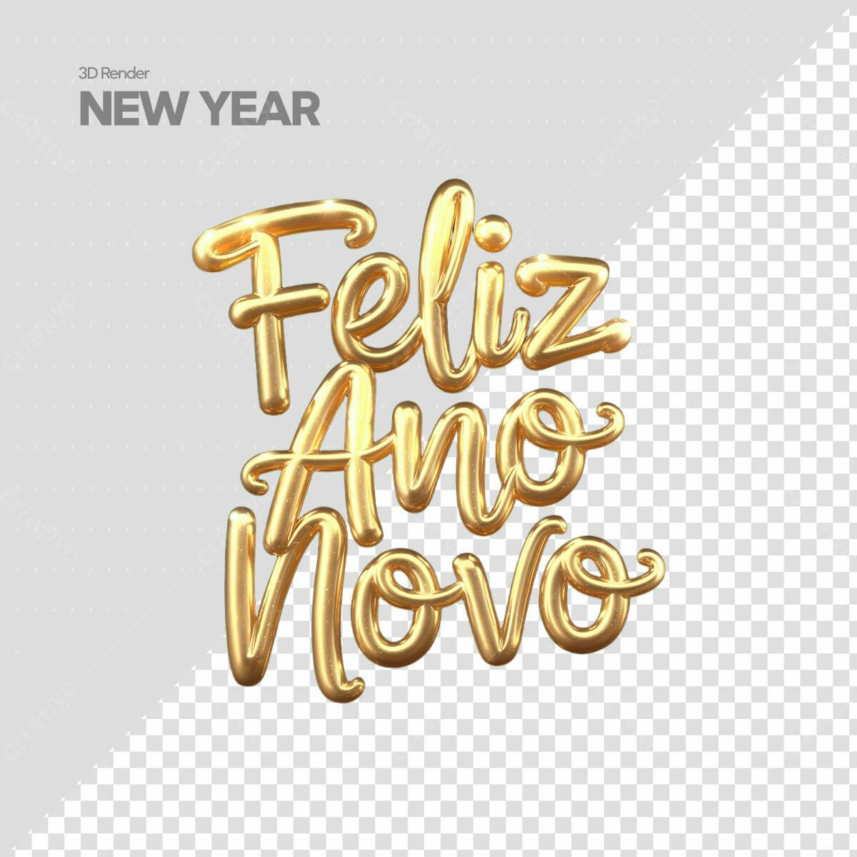 Arte Feliz Ano Novo PSD Editável