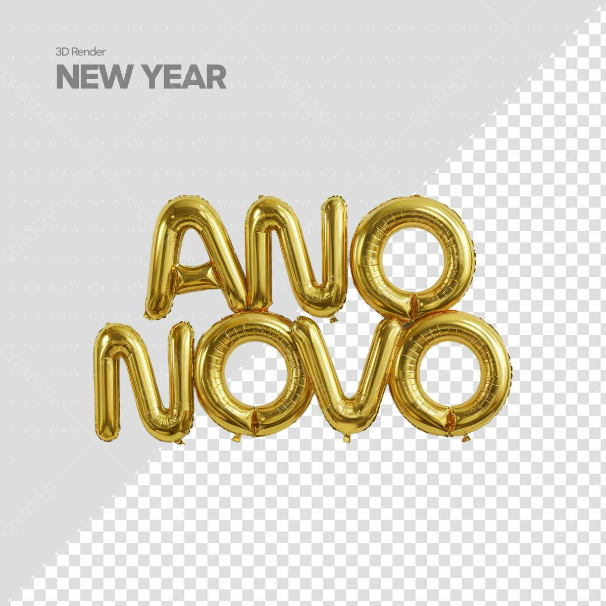 Balões Ano Novo PSD Editável