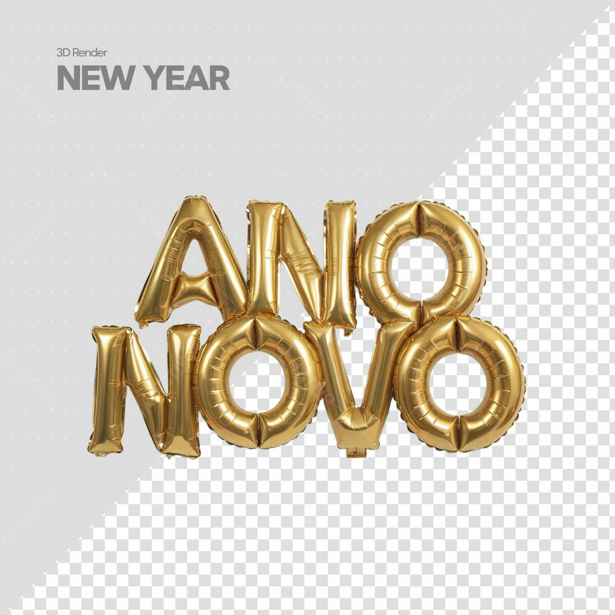 Balões Ano Novo PSD Editável