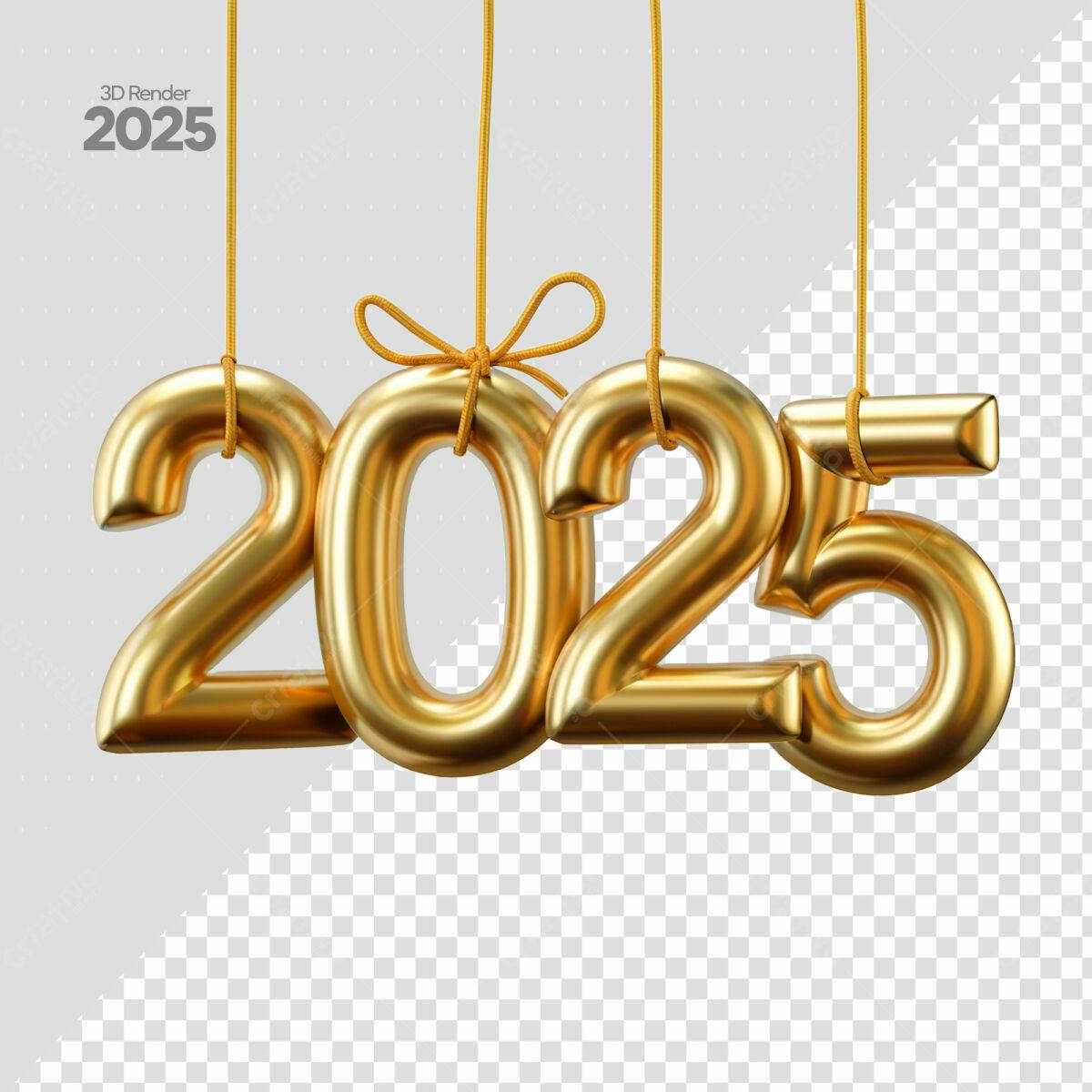 Decoração de Ano Novo 2025 PSD Editável
