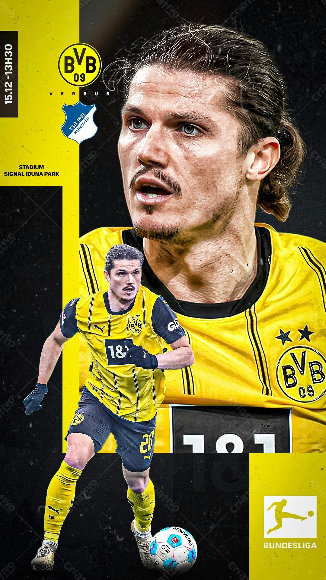 Poster Borussia Dortmund x Hoffenheim PSD Editável