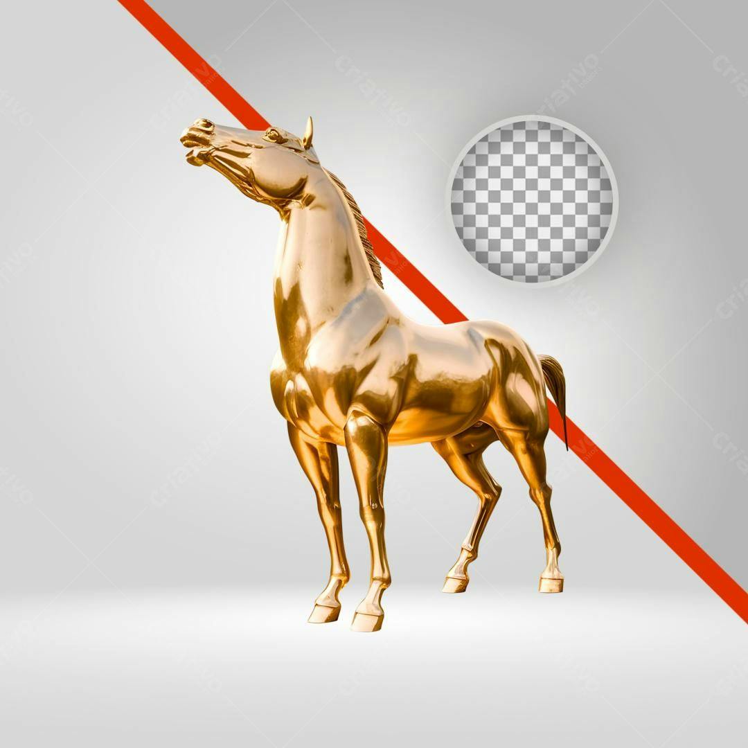 Icone Cavalo Dourado PNG com fundo transparente
