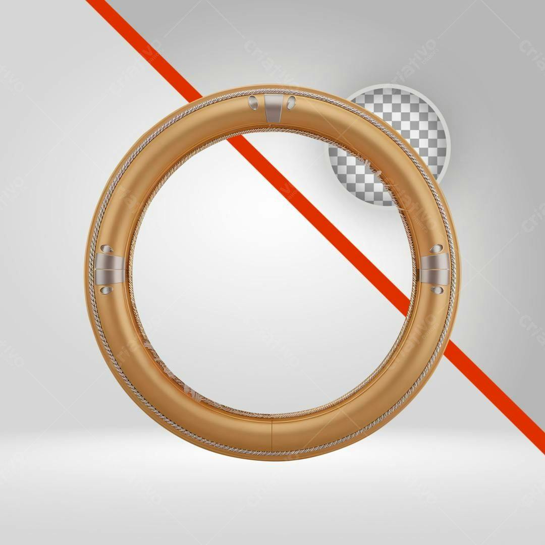 Moldura Circular Dourada PNG com fundo transparente