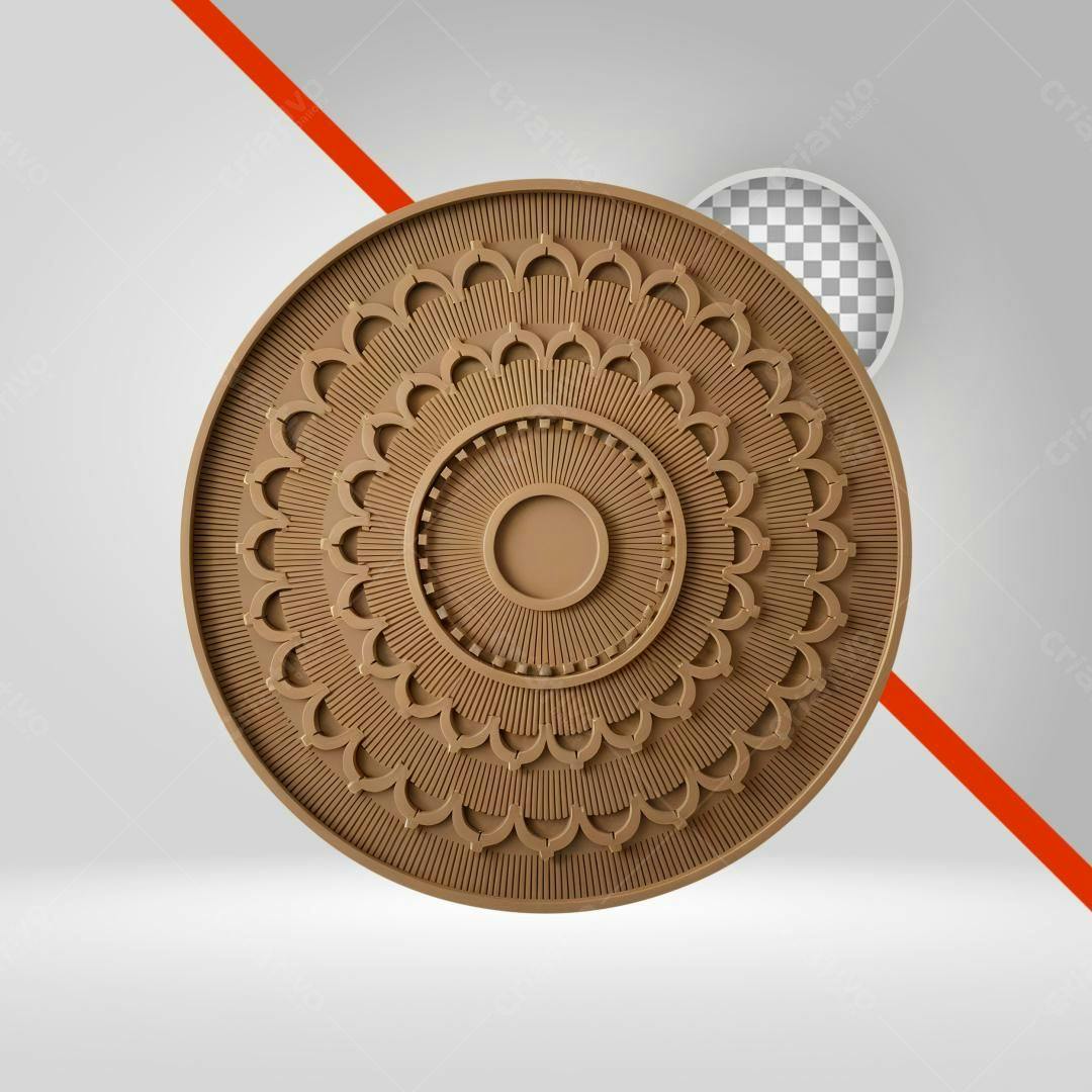 Icone Mandala Marrom PNG com fundo transparente