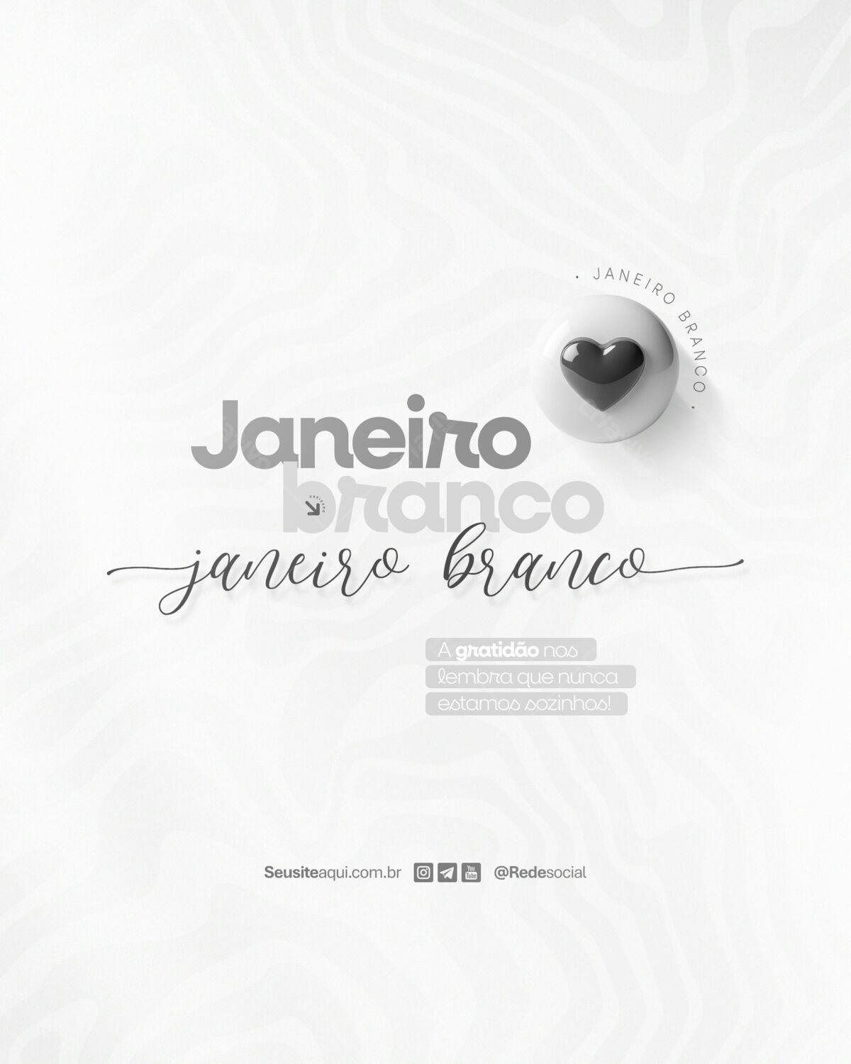 Post para Janeiro Branco PSD Editável