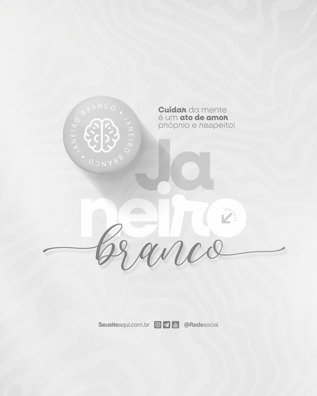 Post para Janeiro Branco PSD Editável