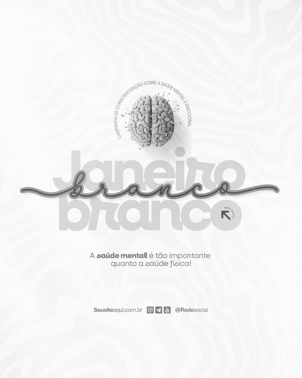 Flyer Janeiro Branco PSD Editável