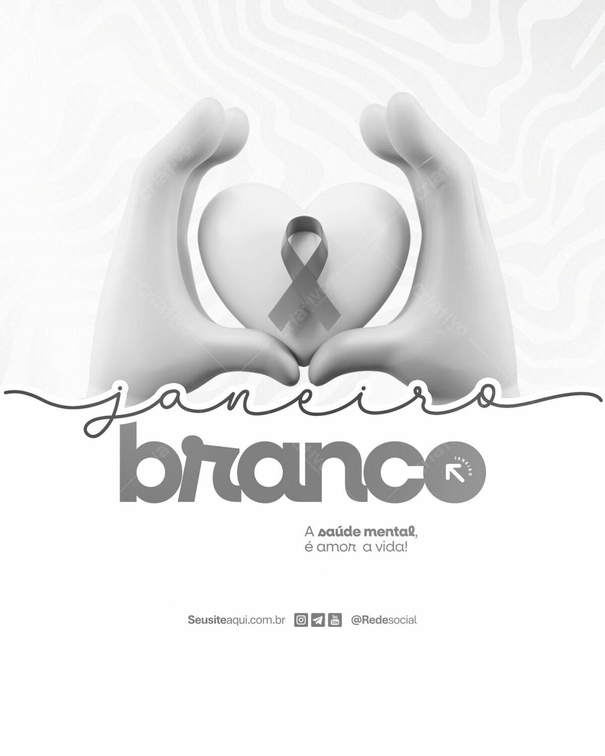 Flyer Janeiro Branco PSD Editável