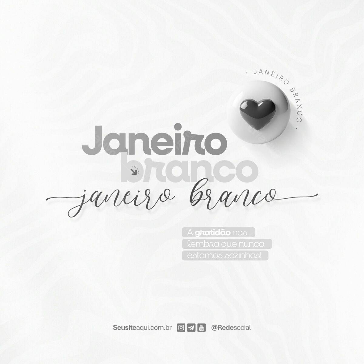 Flyer Janeiro Branco PSD Editável