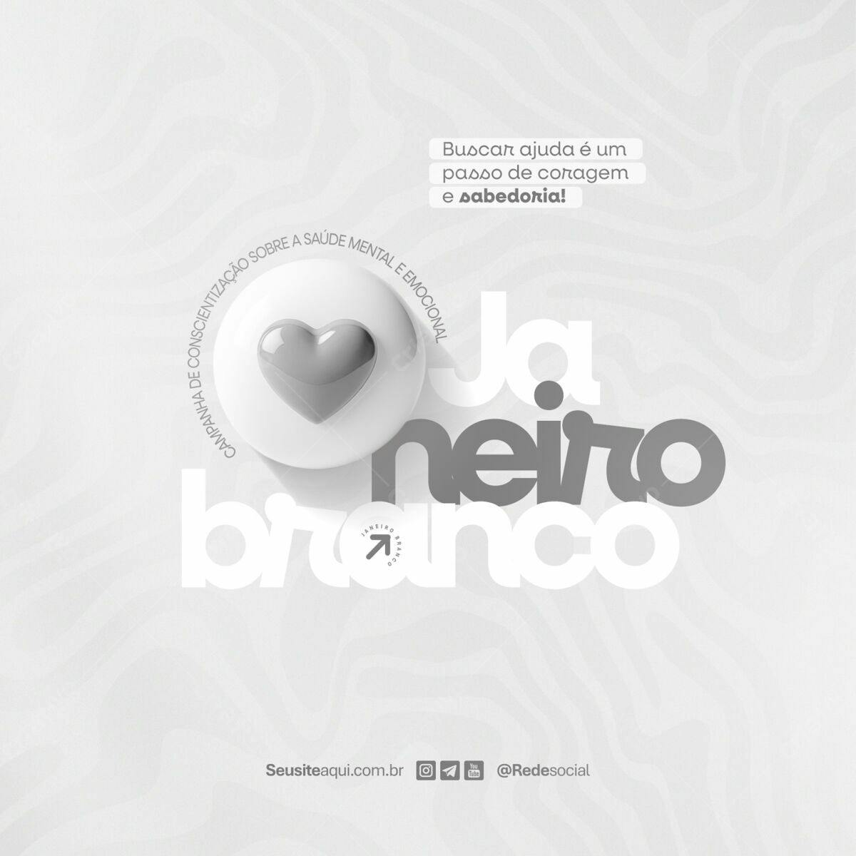 Post para Janeiro Branco PSD Editável