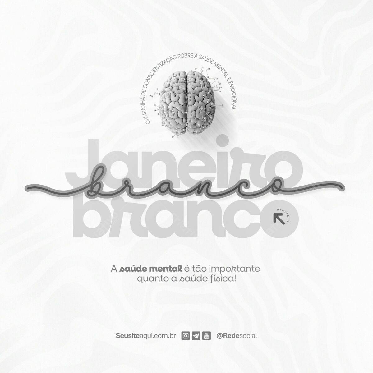 Flyer Janeiro Branco PSD Editável