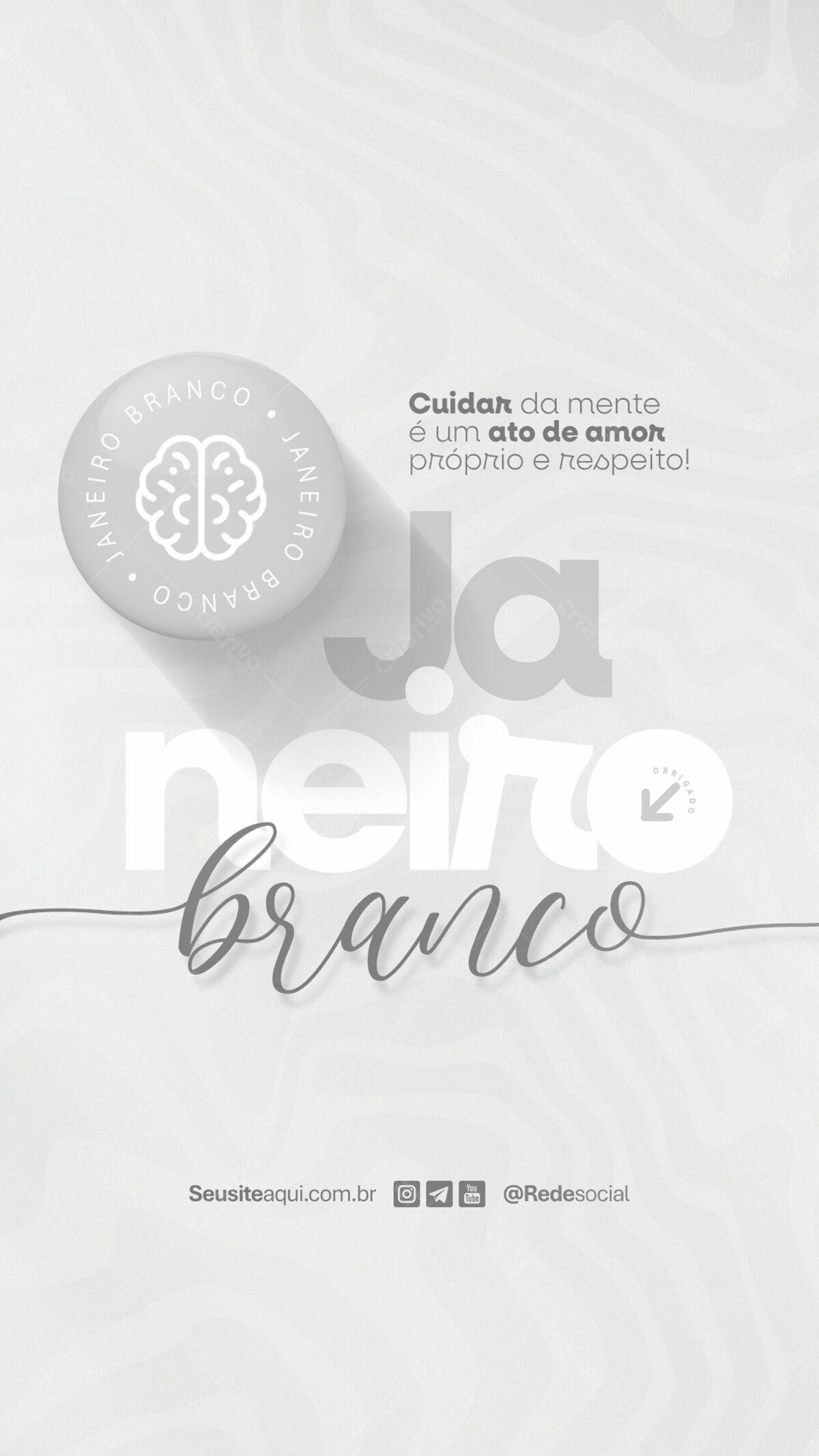 Flyer Janeiro Branco PSD Editável