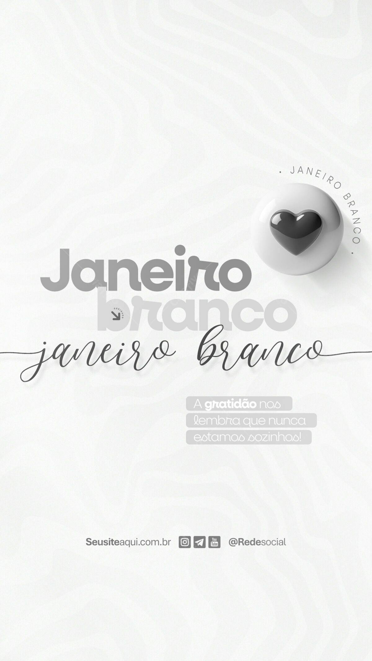 Flyer Janeiro Branco PSD Editável