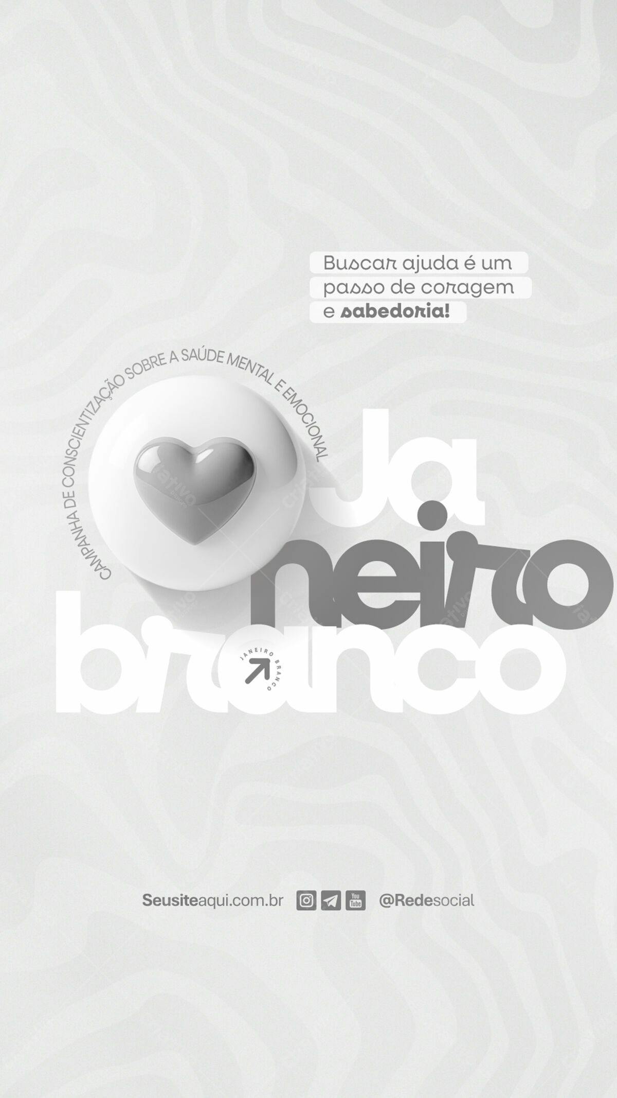 Flyer Janeiro Branco PSD Editável