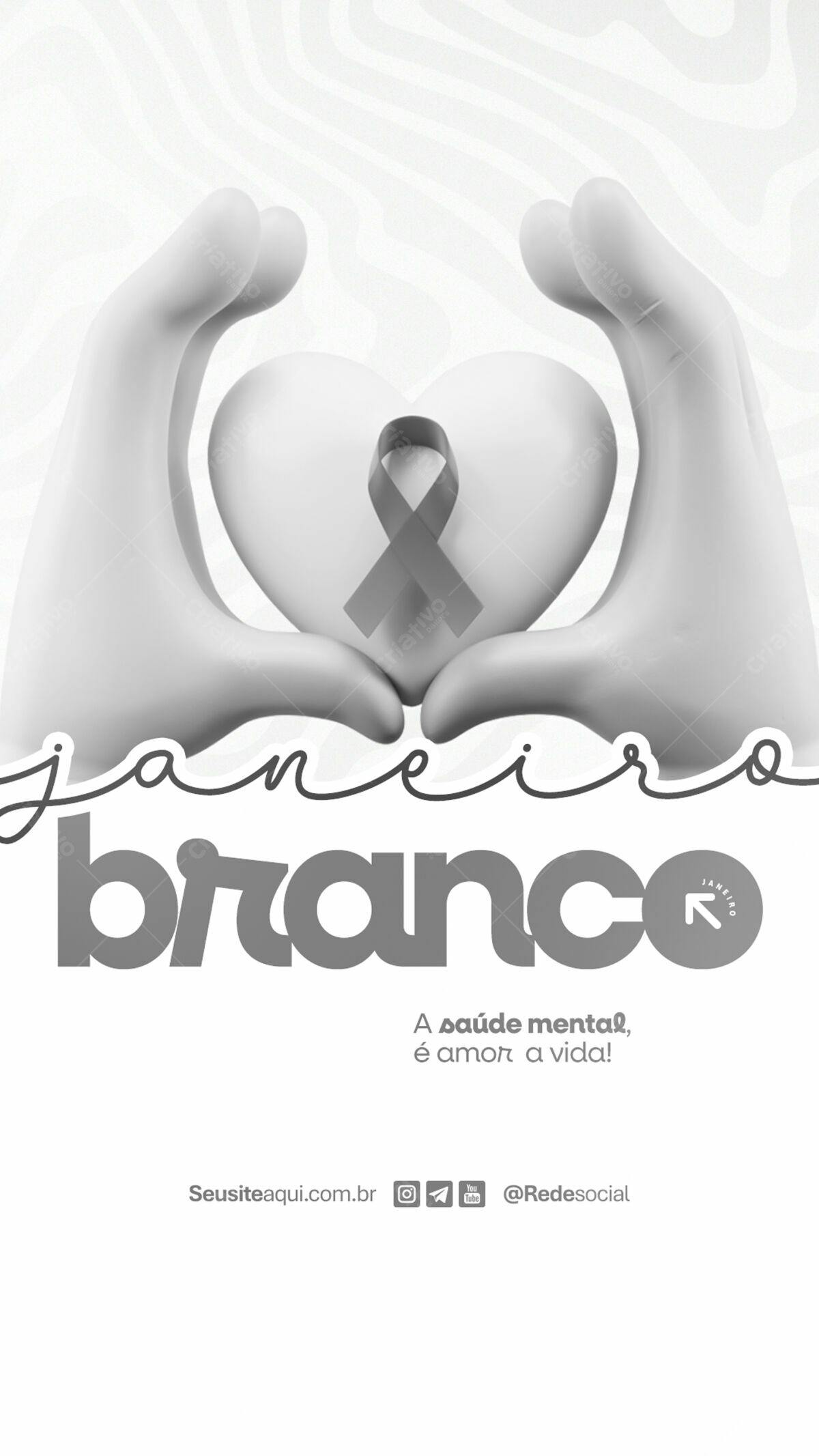 Flyer Janeiro Branco PSD Editável