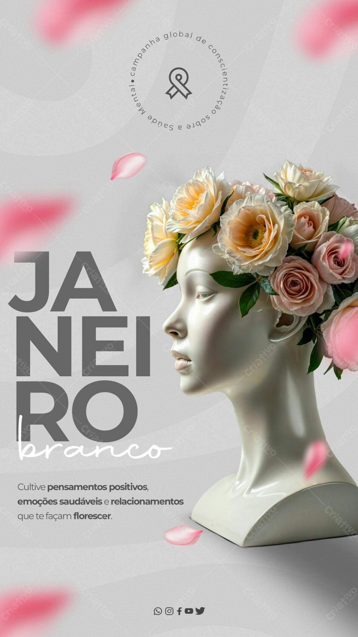 Flyer Janeiro Branco PSD Editável