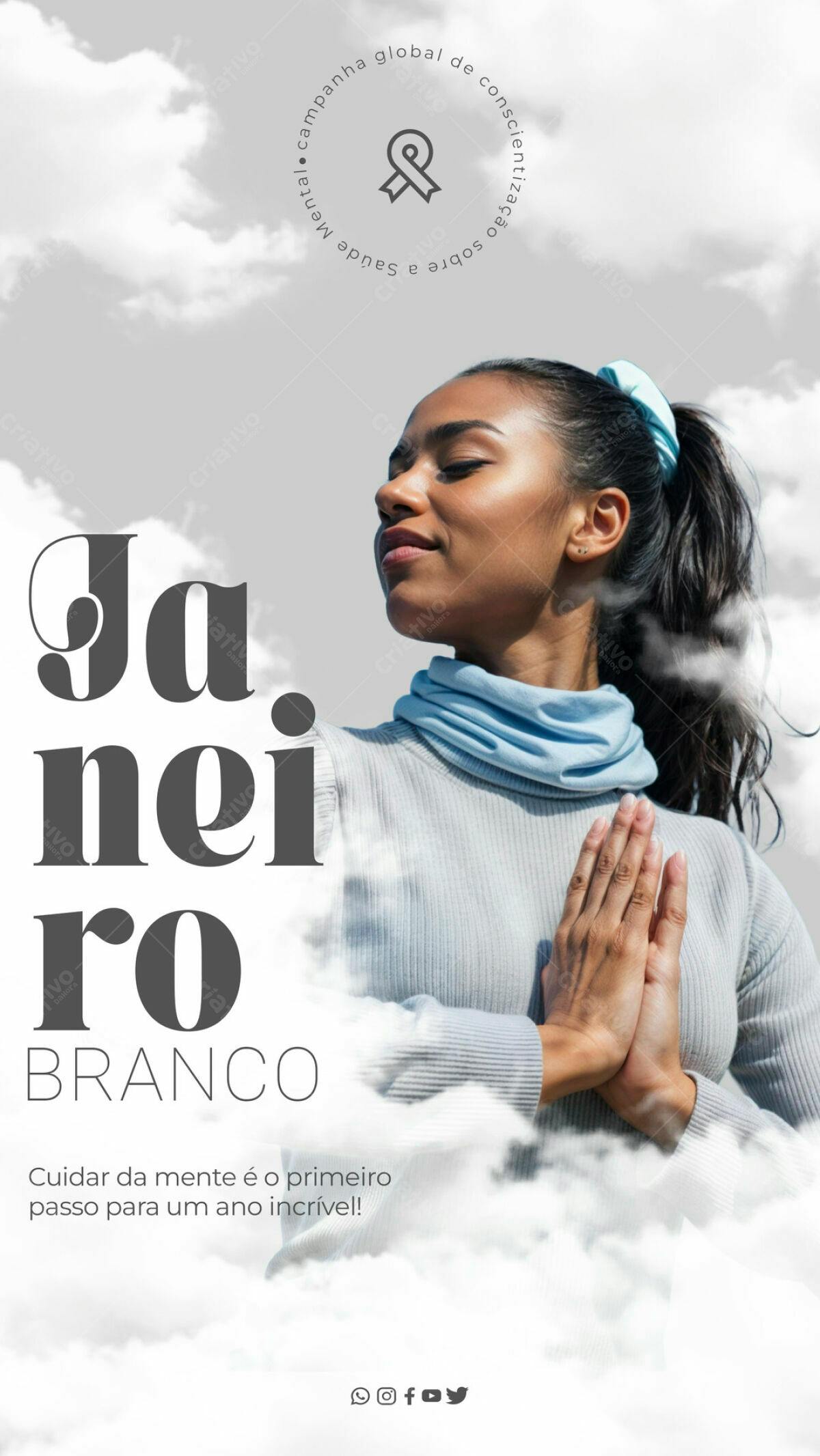 Flyer Janeiro Branco PSD Editável