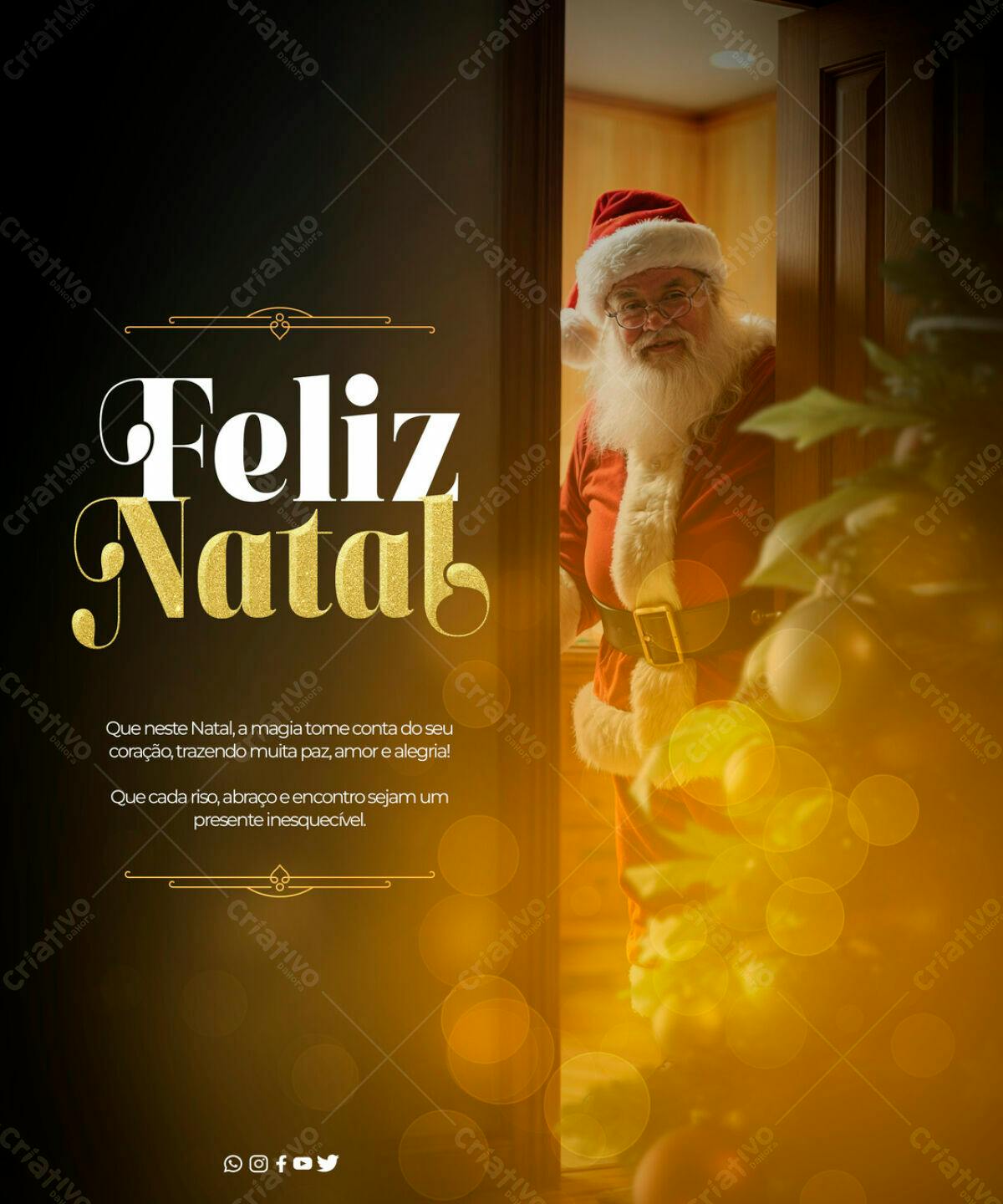 Flyer Natalino com Papai Noel PSD Editável