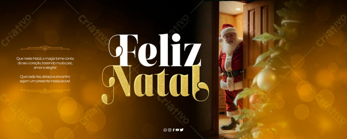 Banner Natalino com Papai Noel PSD Editável