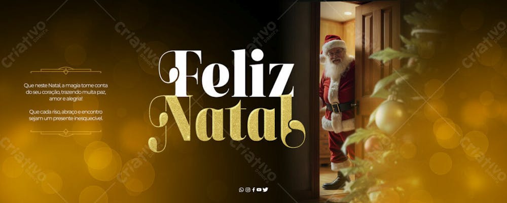 Post Feliz Natal Papai Noel Entrando Escondido