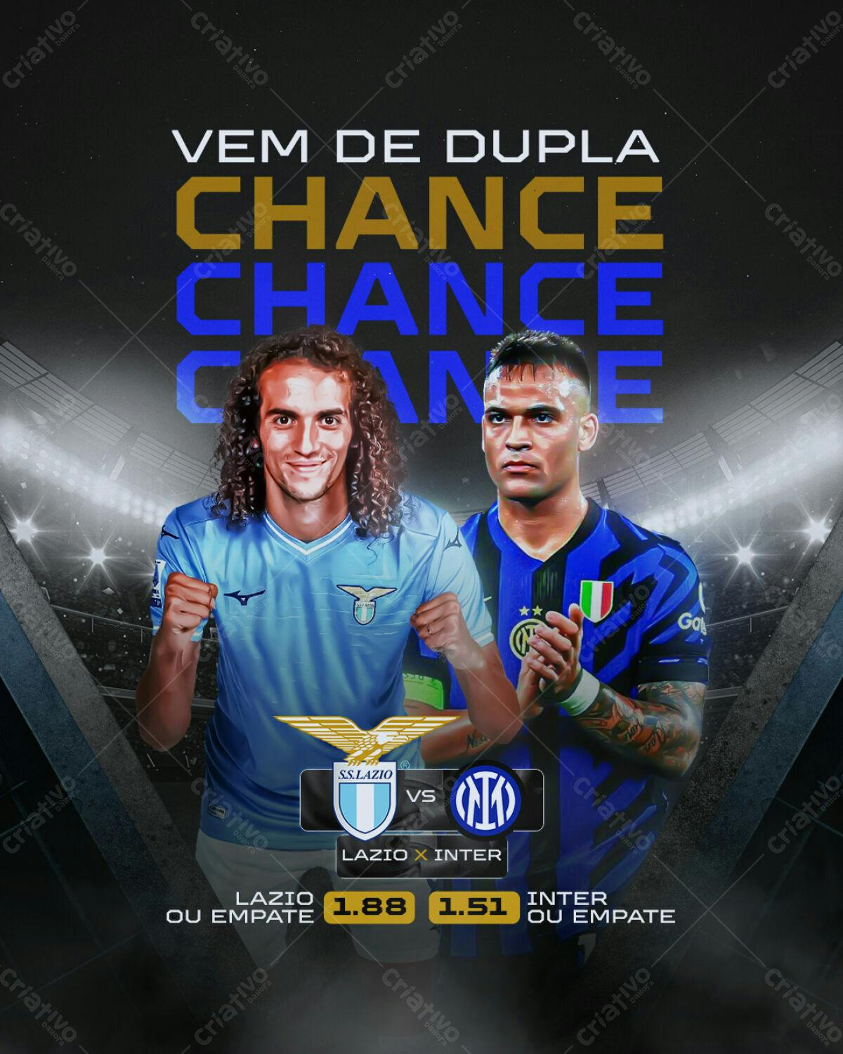 Flyer Lazio x Inter PSD Editável