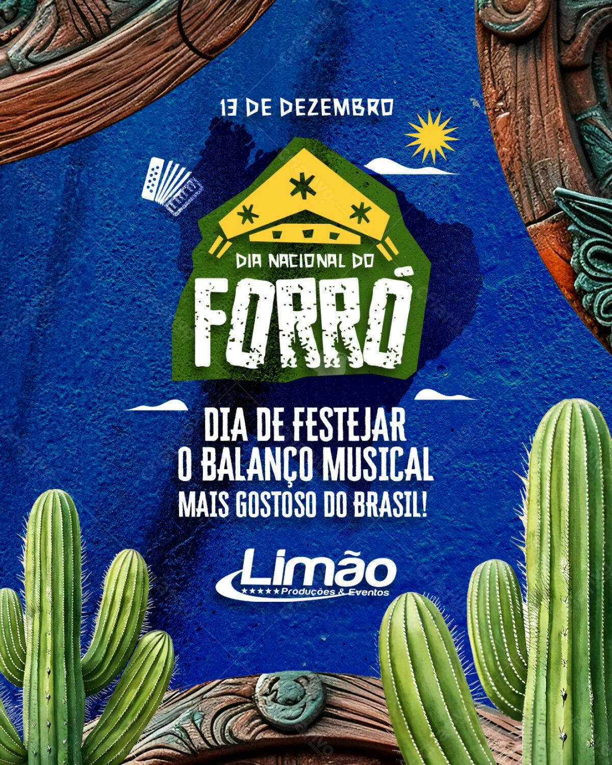 Flyer Dia Nacional do Forró PSD Editável