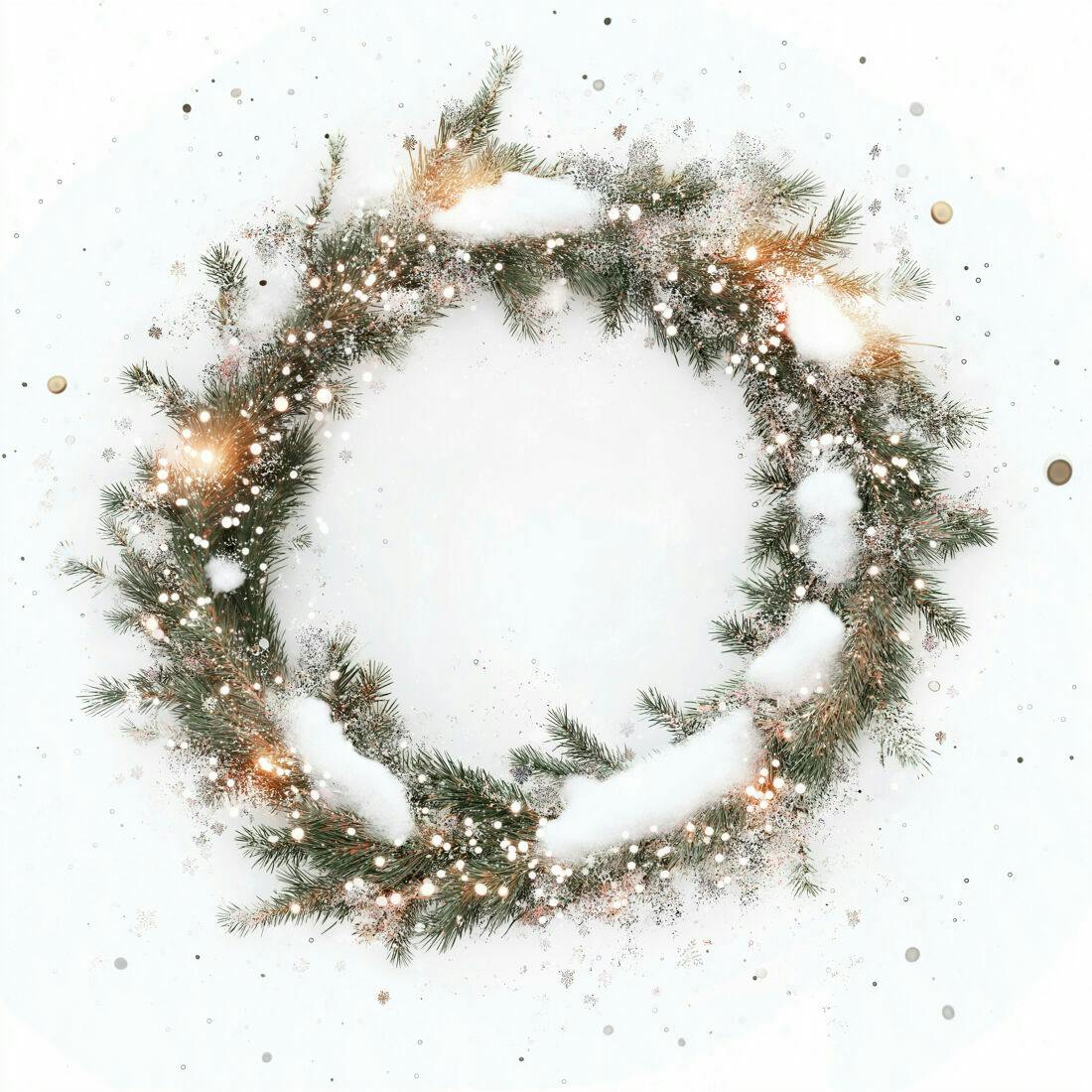 Coroa de Natal com Luzes e Neve