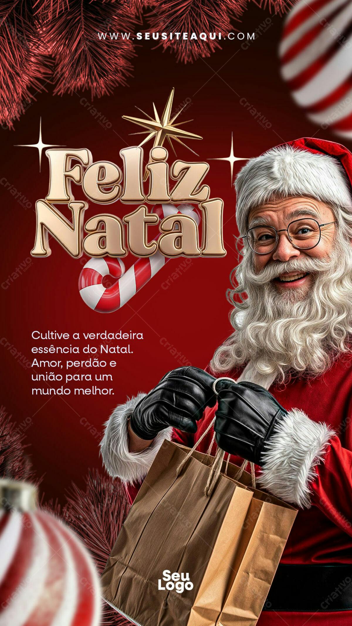 Flyer Natalino com Papai Noel PSD Editável