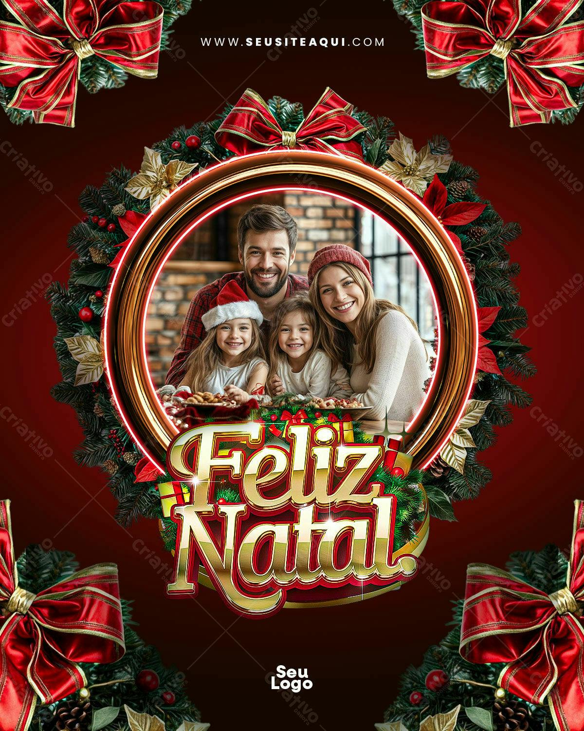 Flyer Natalino Família PSD Editável