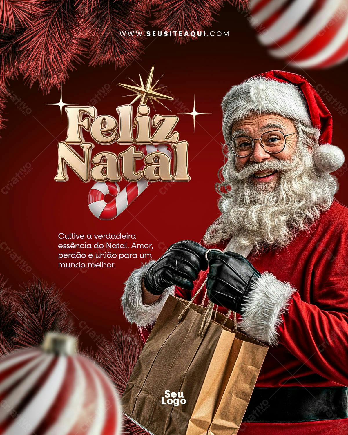 Flyer Natalino com Papai Noel PSD Editável
