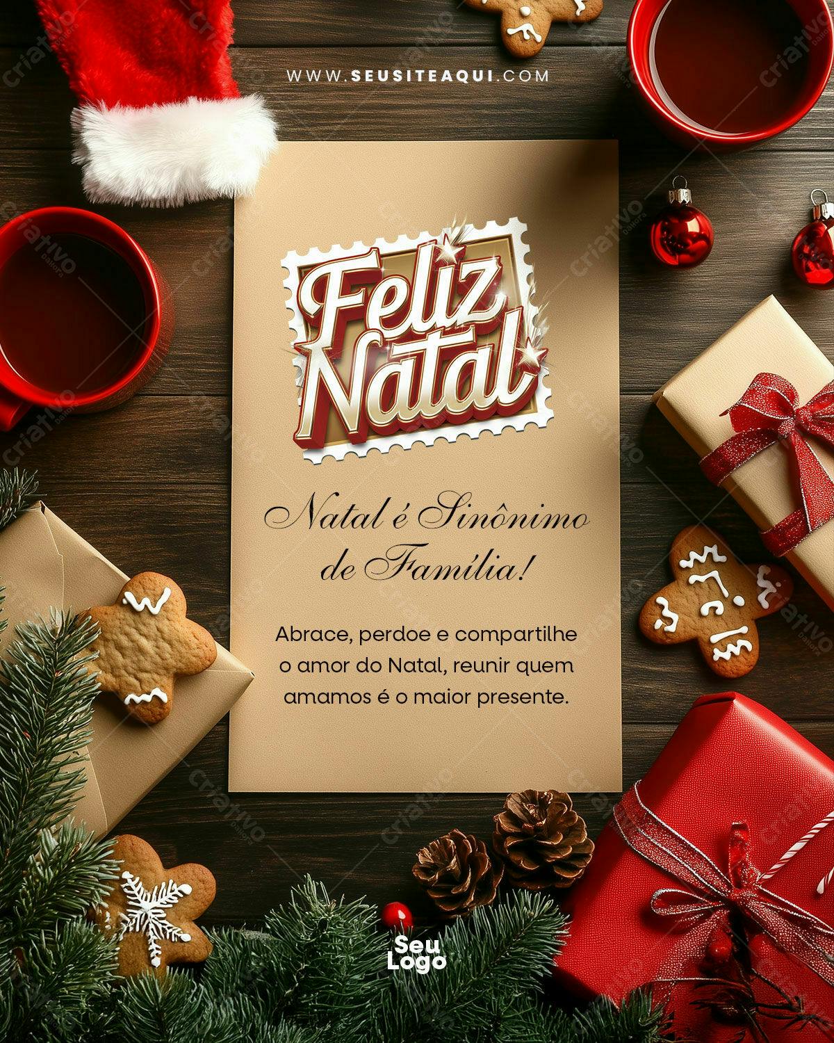 Flyer de Natal para Família PSD Editável