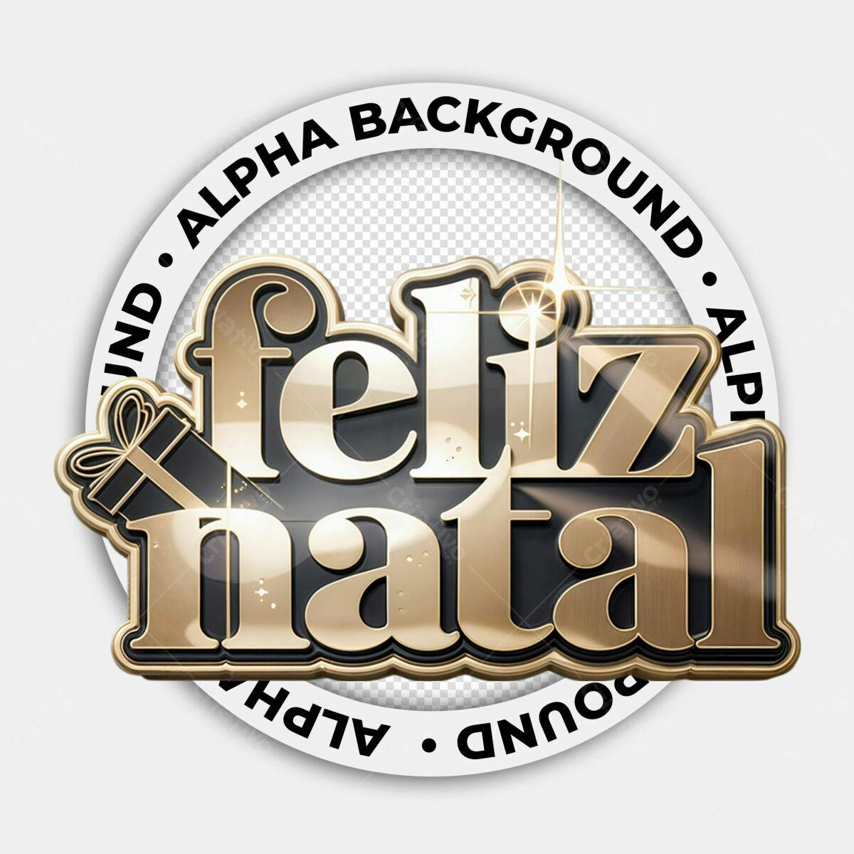 Logotipo Feliz Natal Dourado PSD Editável