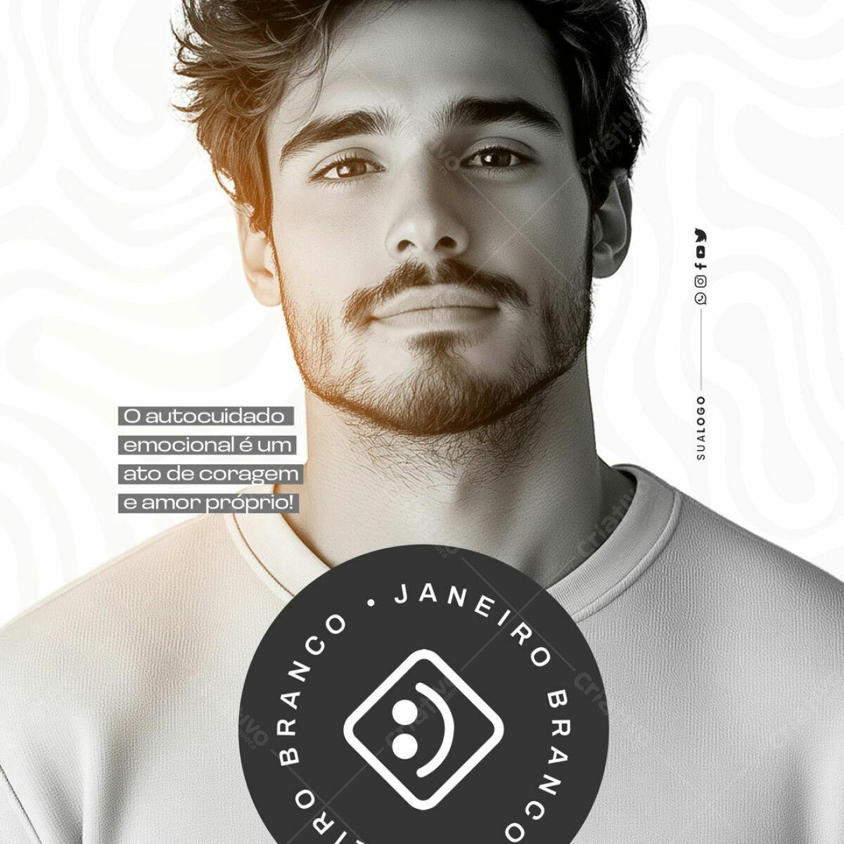 Flyer Janeiro Branco PSD Editável