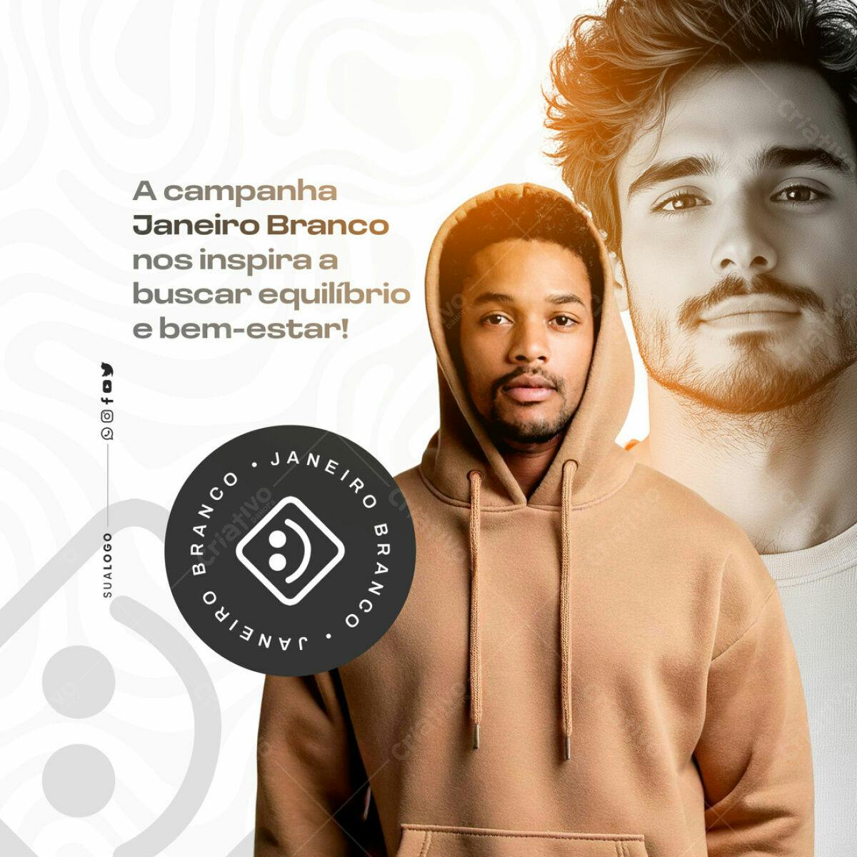 Post para Campanha Janeiro Branco PSD Editável