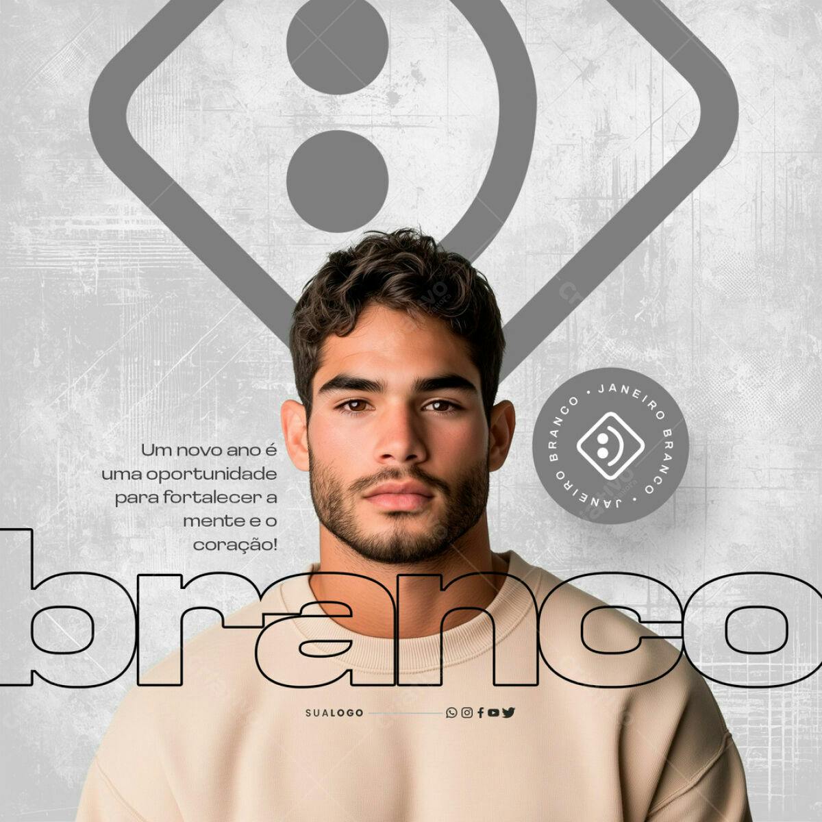 Flyer Ano Novo Mensagem de Esperança PSD Editável