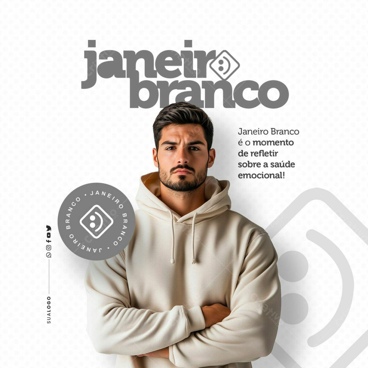 Post para Janeiro Branco PSD Editável