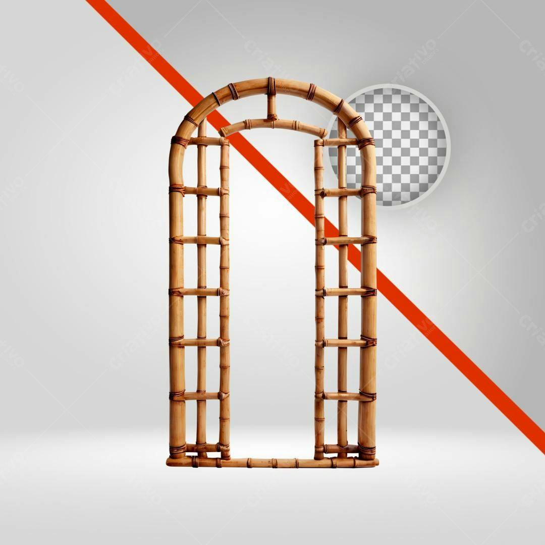 Moldura de bambu PNG com fundo transparente