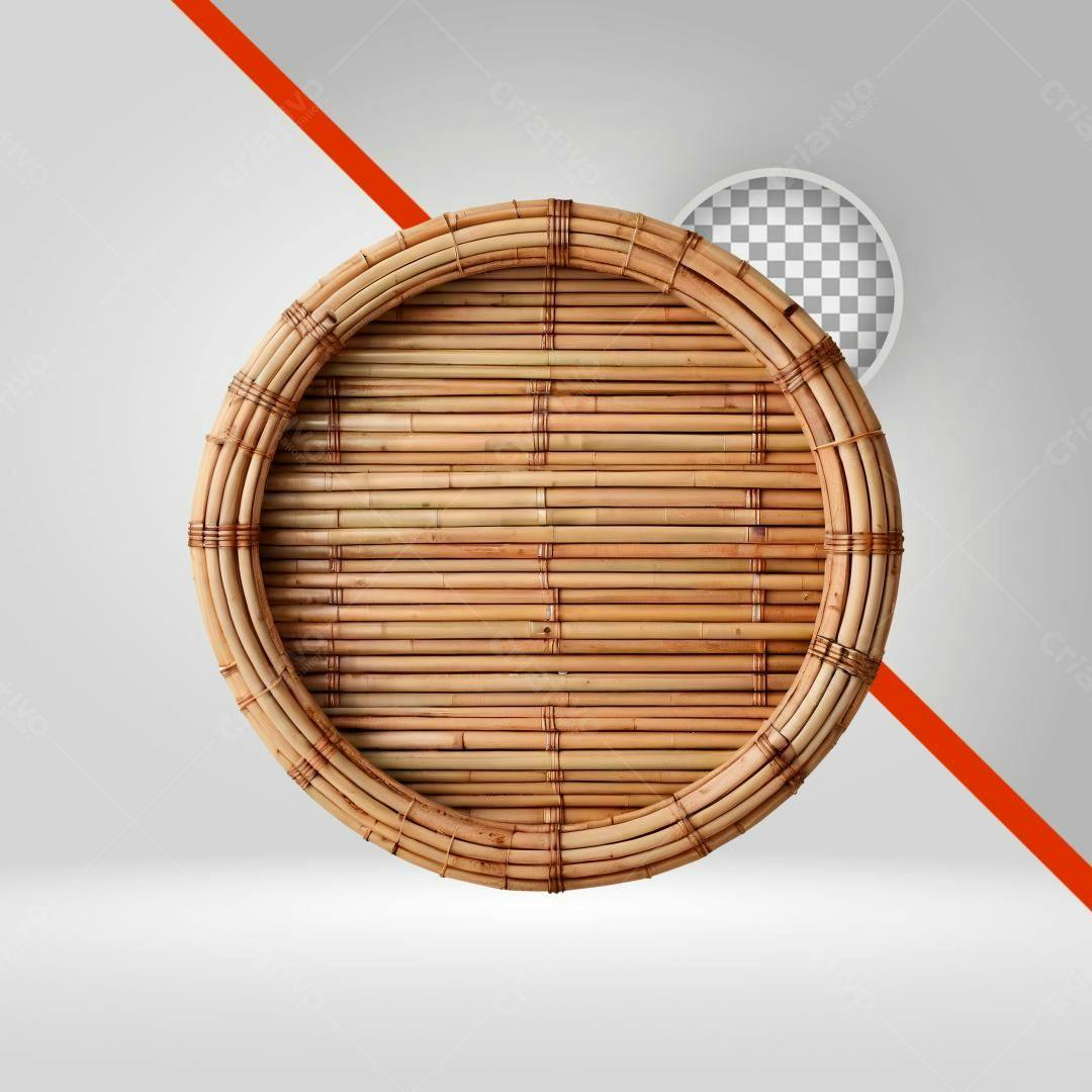 Icone redondo de bambu PNG com fundo transparente
