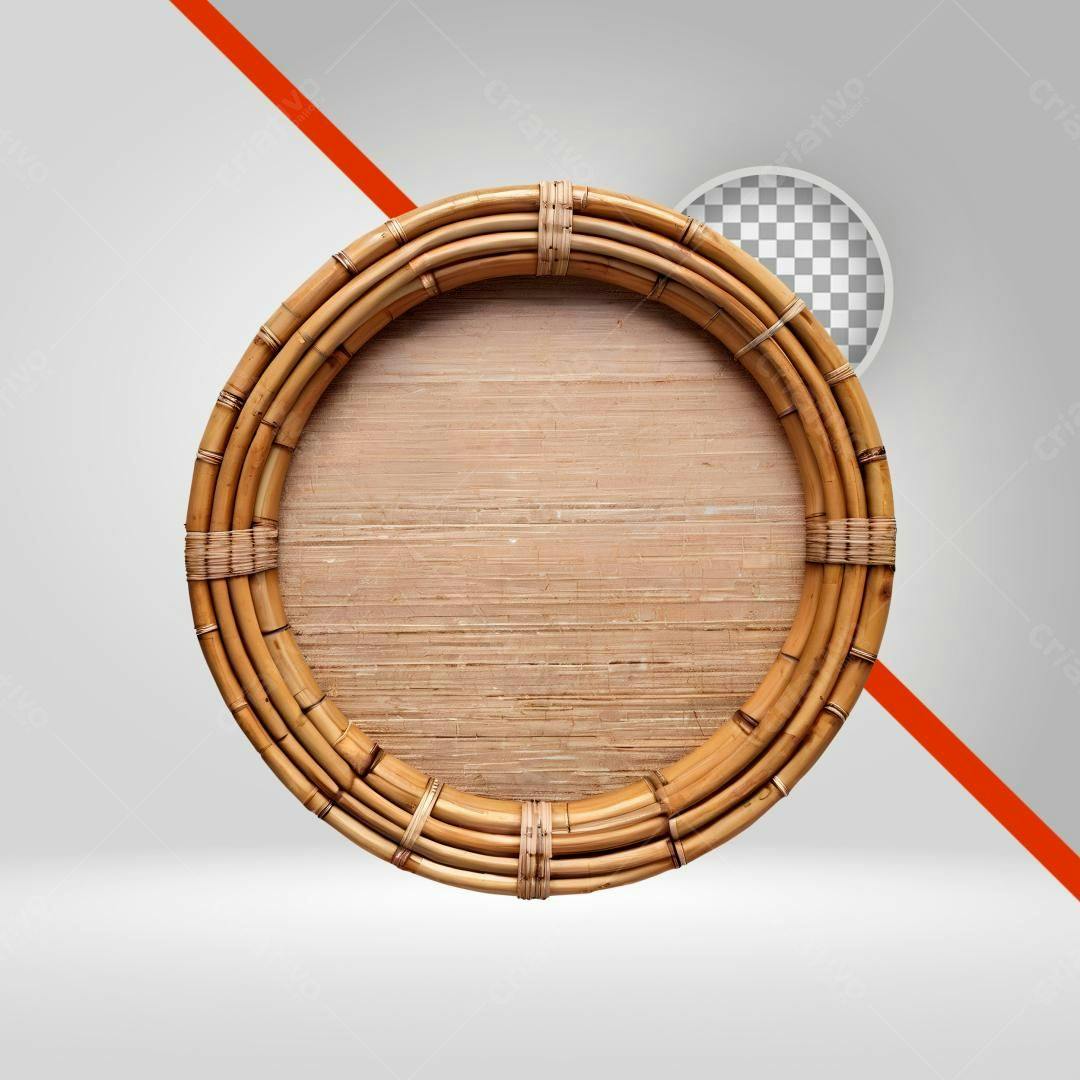 Moldura de bambu PNG com fundo transparente
