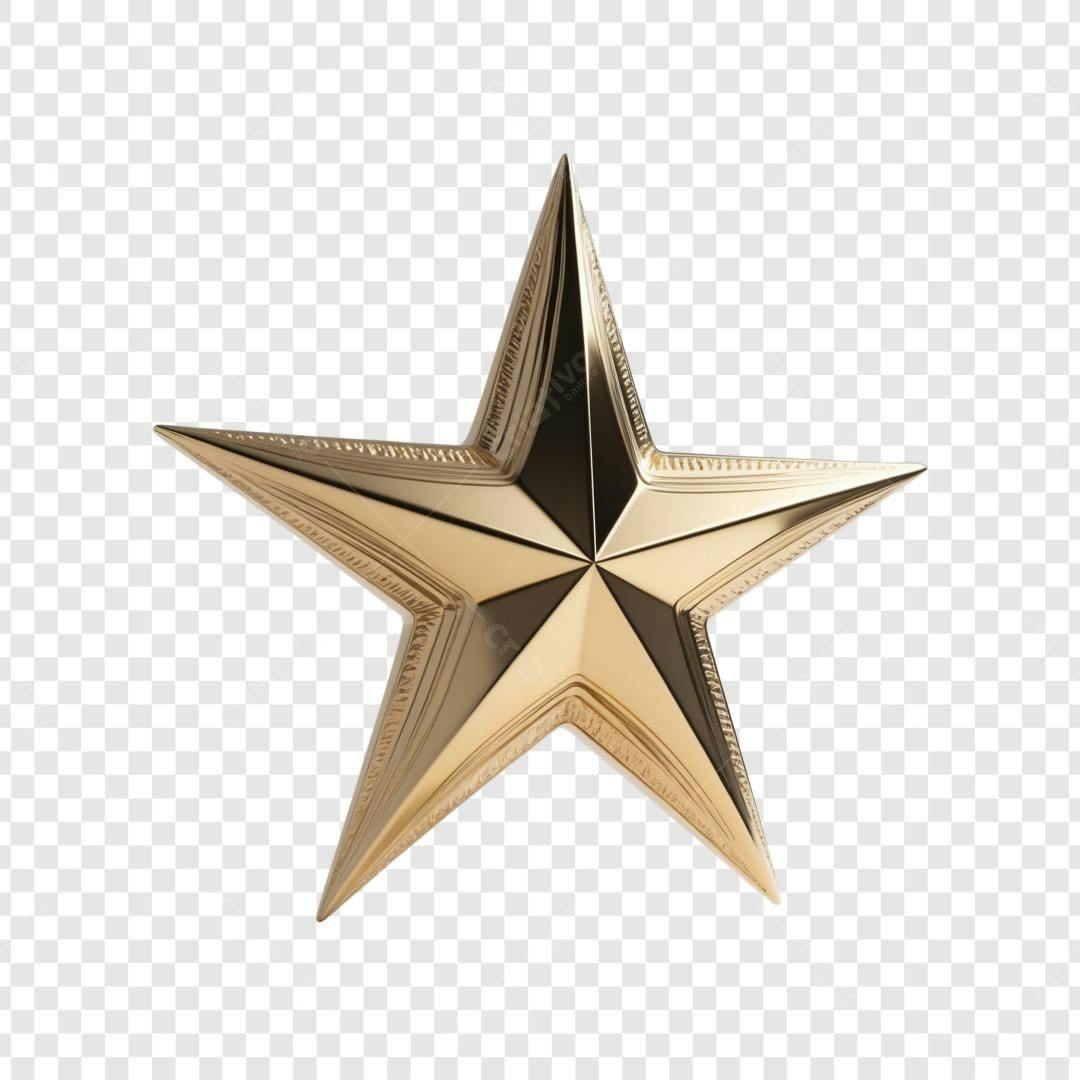 Ícone Estrela Dourada PNG com fundo transparente