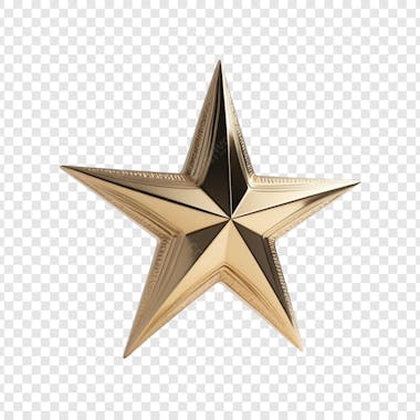 Estrela Dourada 3D Para Composição Png