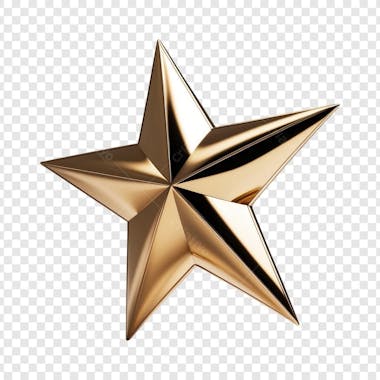 Estrela Dourada 3D Para Composição Png