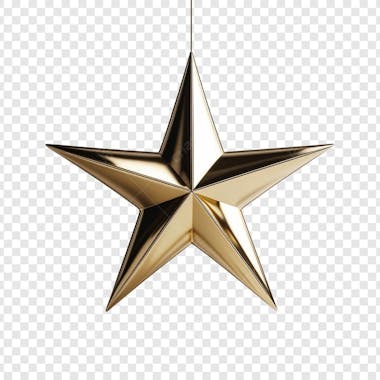 Estrela Dourada 3D Para Composição Png