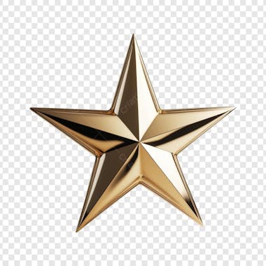 Estrela Dourada 3D Para Composição Png