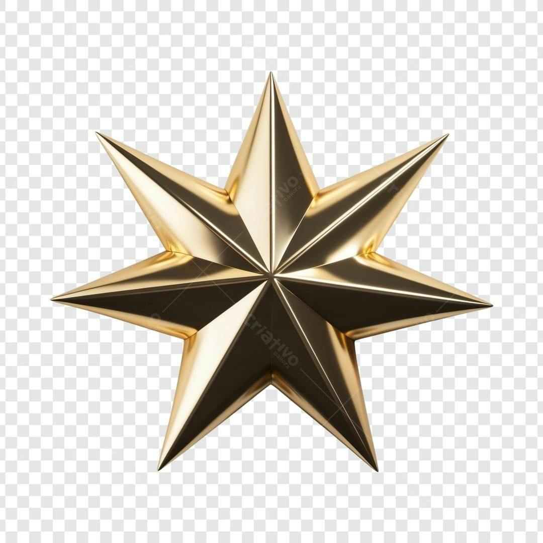 Icone Estrela Ouro Natal PNG com fundo transparente