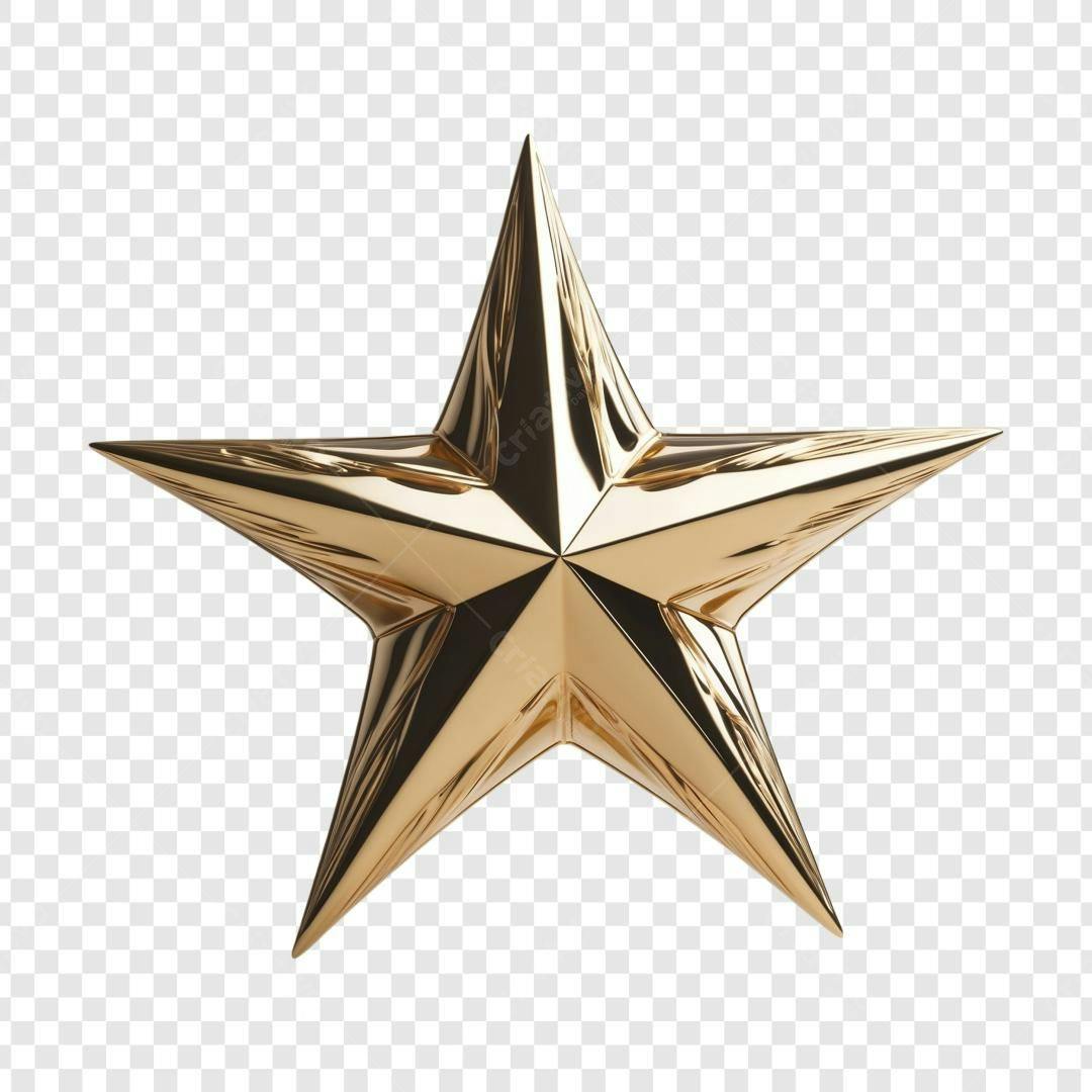 Icone Estrela Dourada PNG com fundo transparente