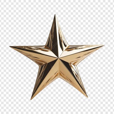 Estrela Dourada 3D Para Composição Png