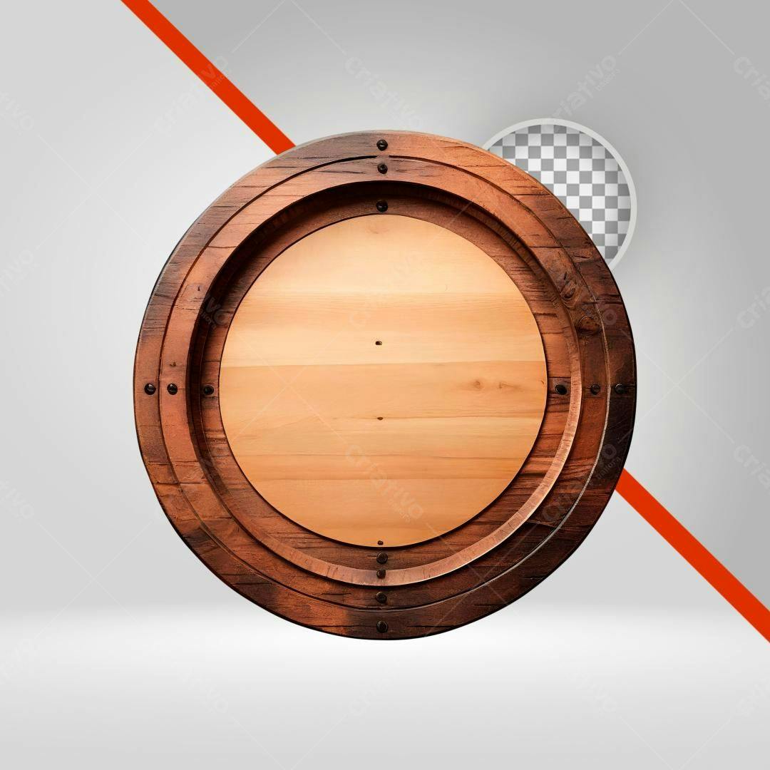 Icone Madeira Circular PNG com fundo transparente